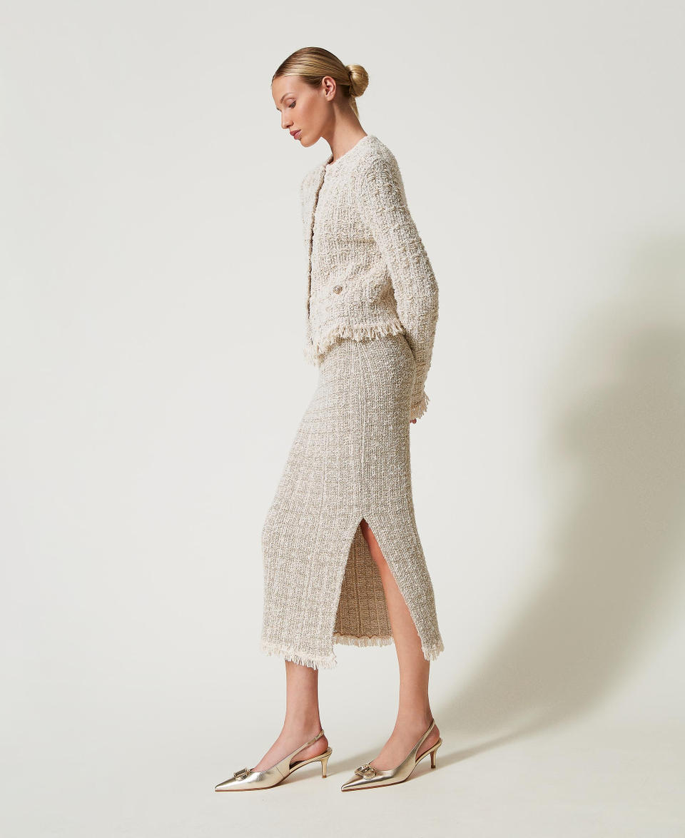 Twin Set Gonna in maglia jacquard con lurex In Saldo