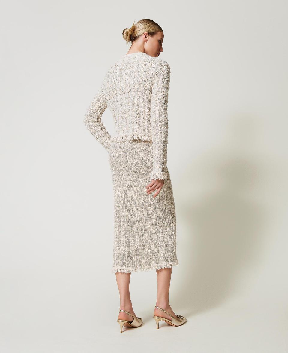 Twin Set Gonna in maglia jacquard con lurex In Saldo