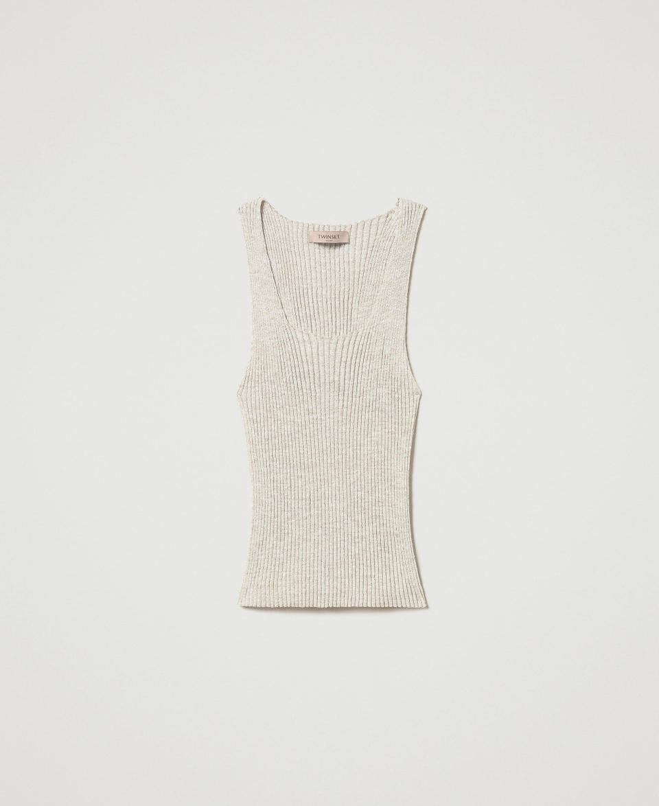 Twin Set Top in maglia di misto lino Nuova