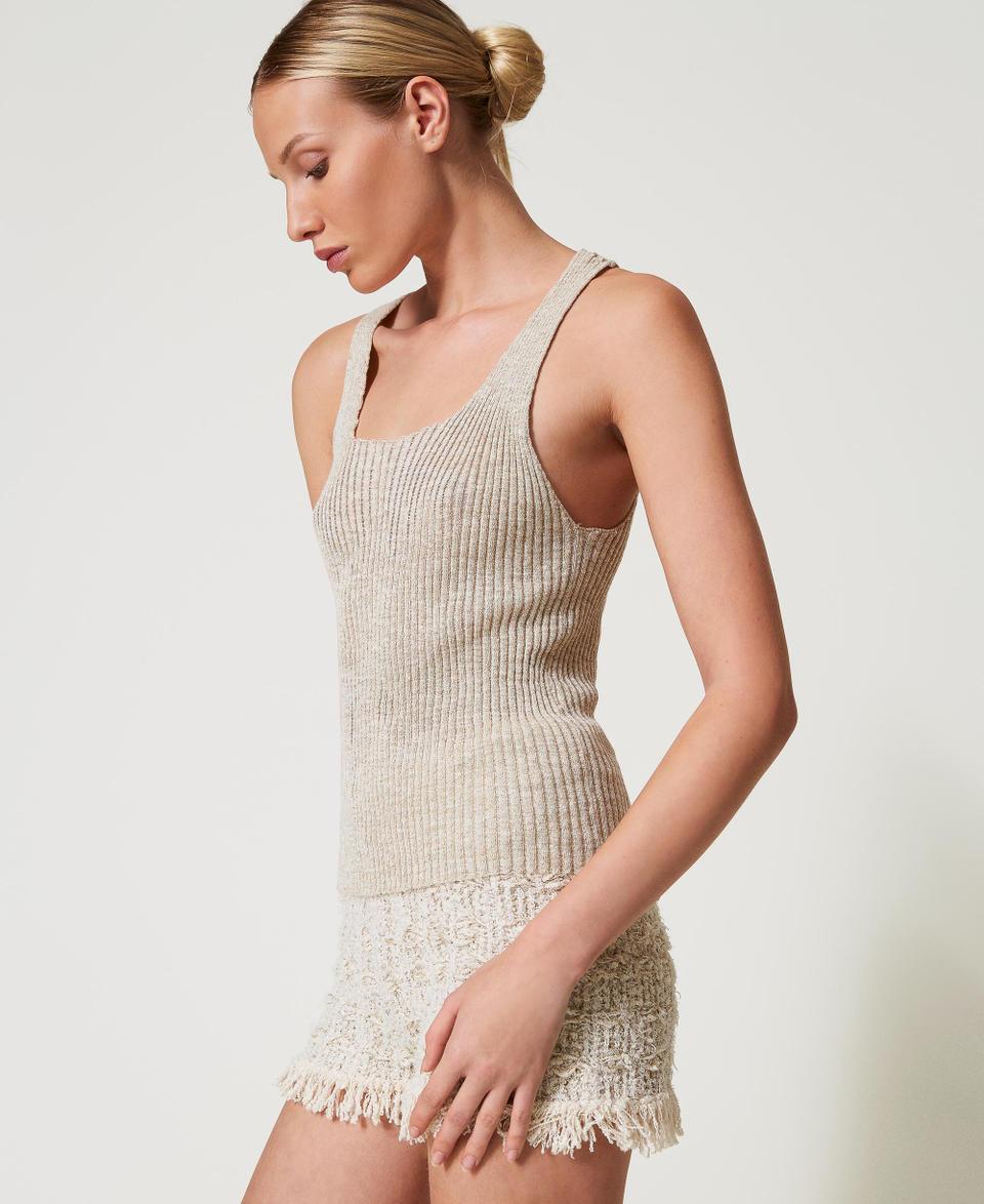 Twin Set Top in maglia di misto lino Nuova