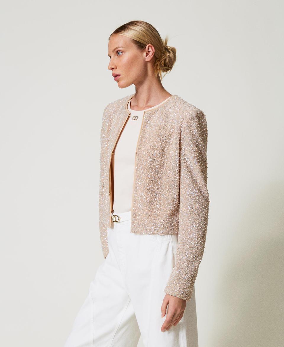 Twin Set Giacca con paillettes e perle 2025