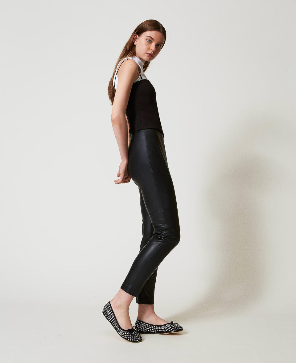 Twin Set Leggings effetto pelle In Linea