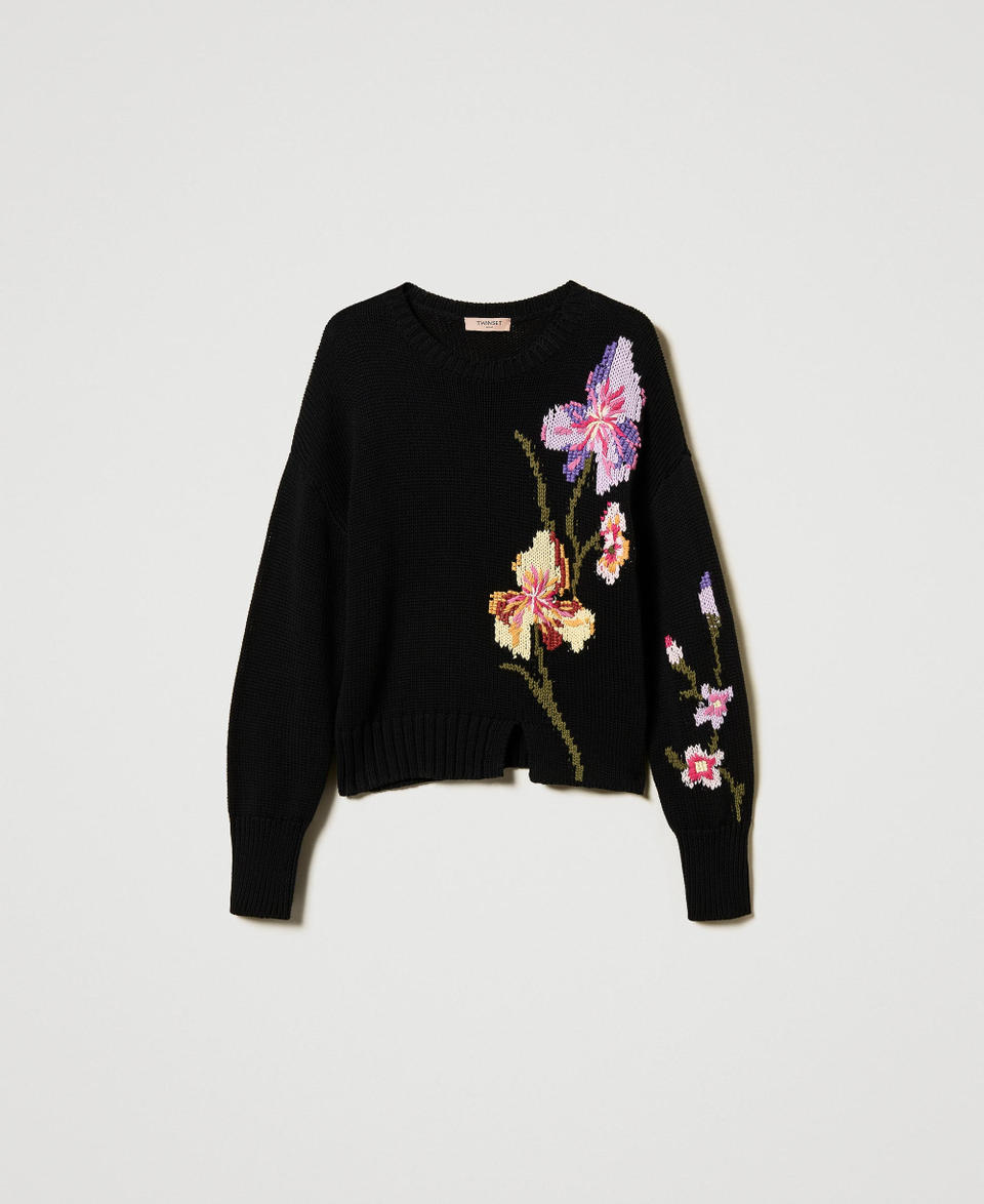 Twin Set Maglia con fiori e ricamo a mano Qualità