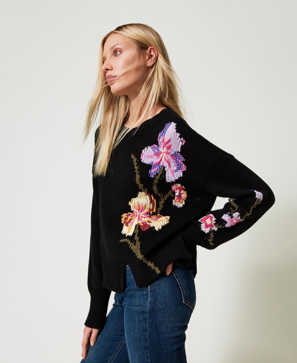 Twin Set Maglia con fiori e ricamo a mano Qualità