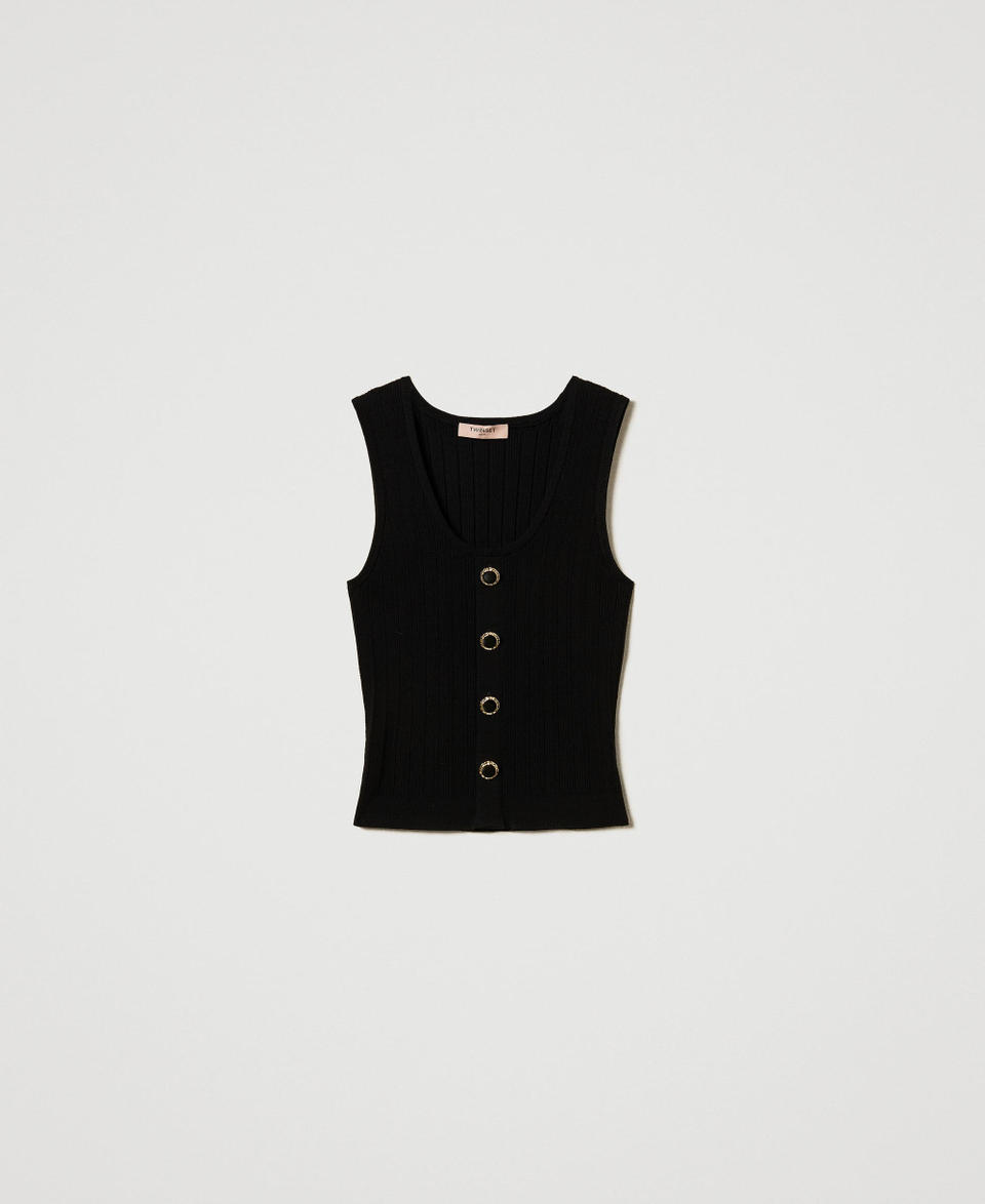 Twin Set Top in maglia con bottoni décor Negozi Online