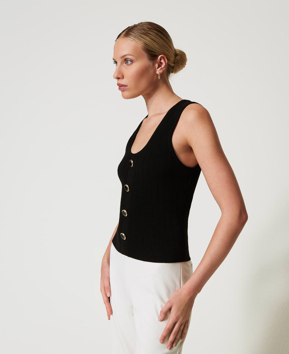 Twin Set Top in maglia con bottoni décor Negozi Online