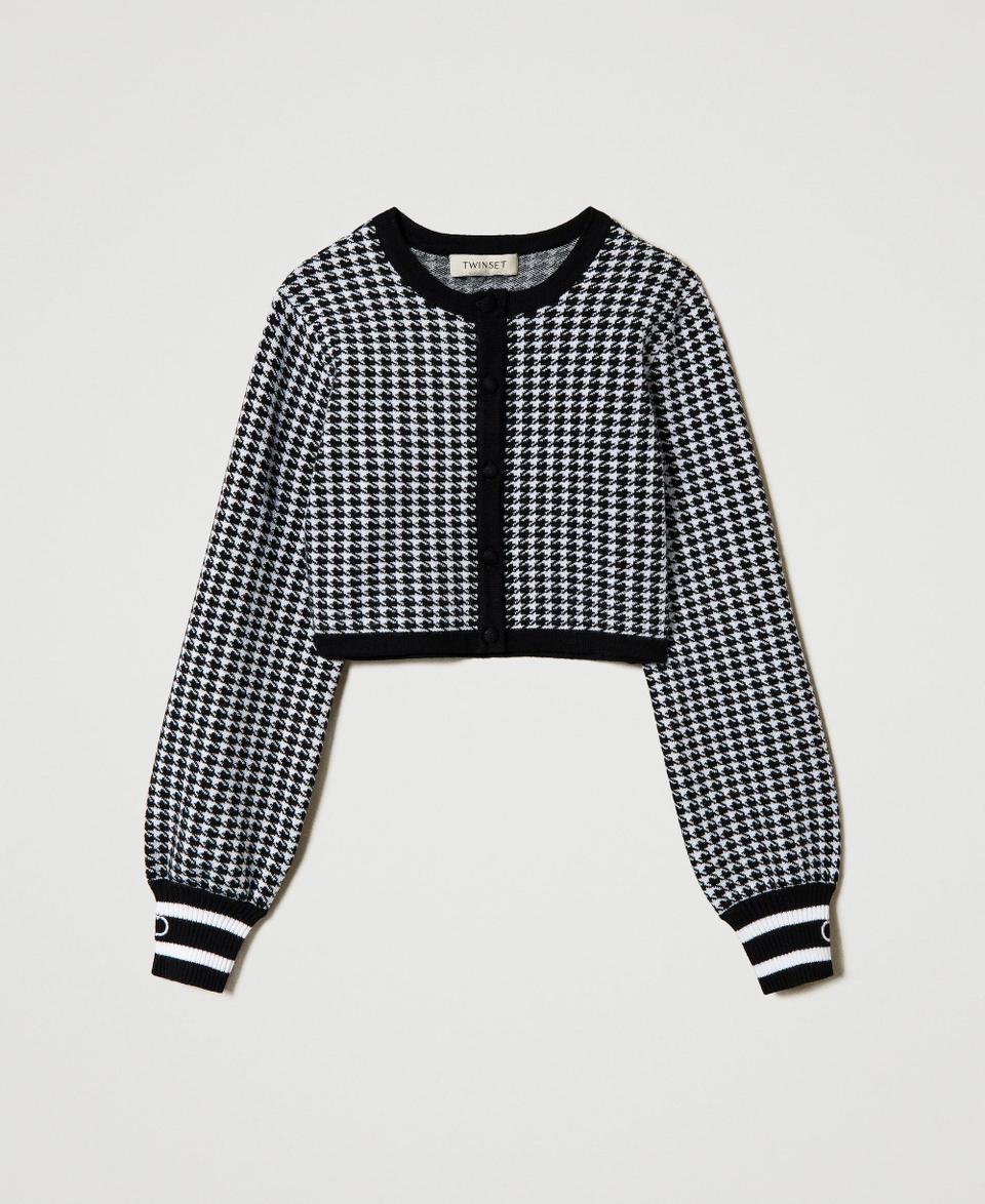 Twin Set Giacca in maglia jacquard pied de poule Sconto