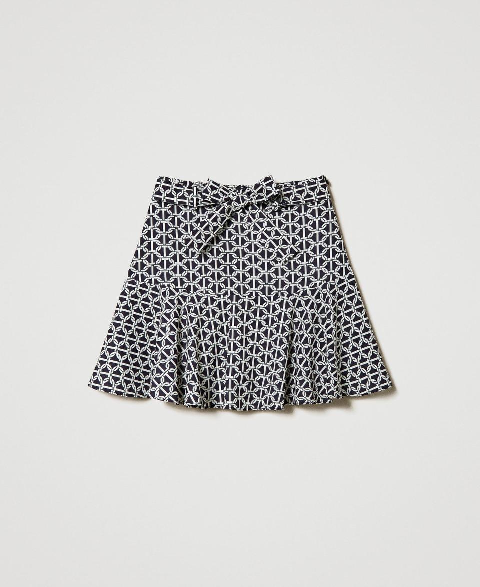 Twin Set Gonna pantalone in crêpe de Chine con stampa Outlet