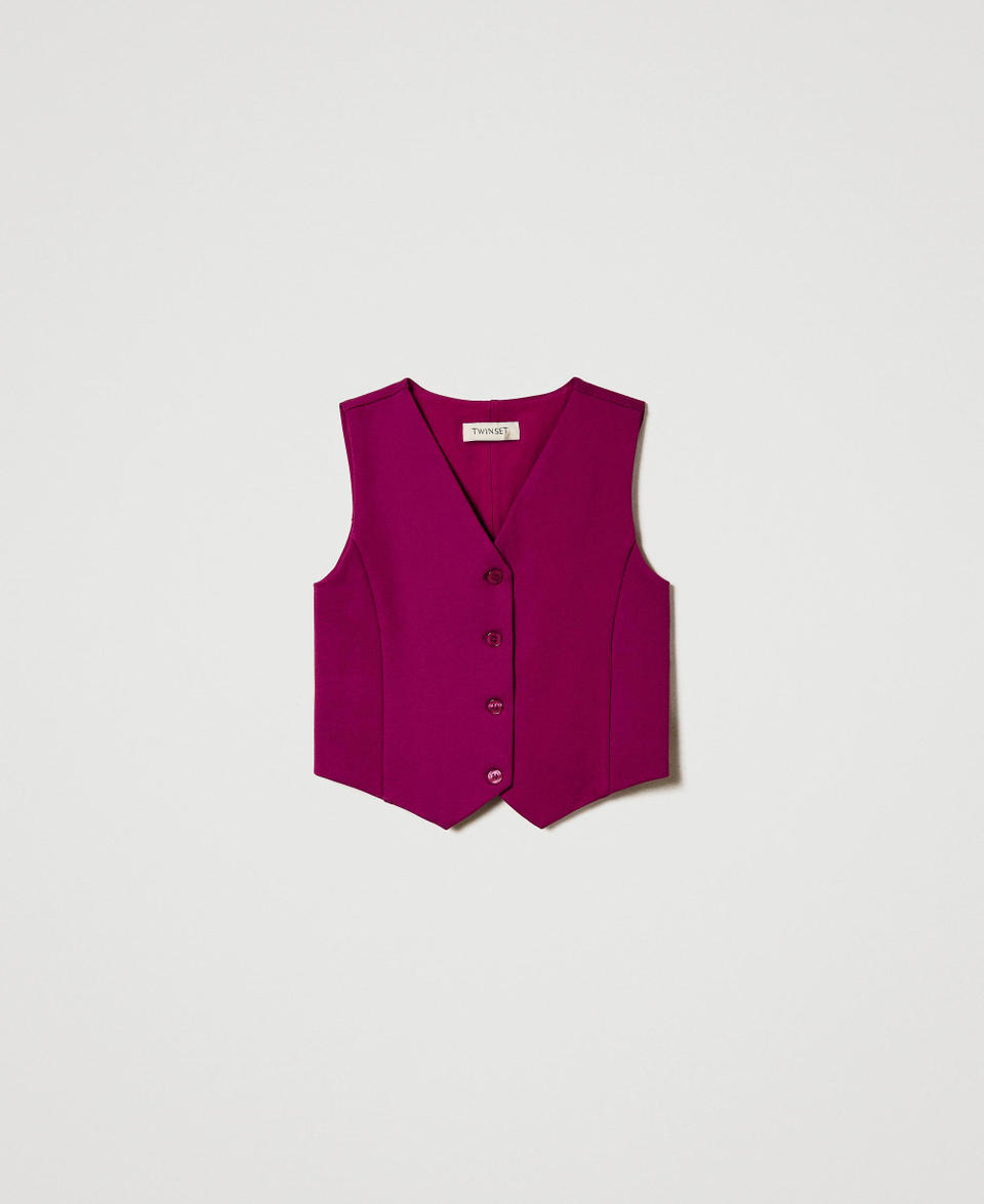 Twin Set Gilet monopetto con bottoni in tono Vendita Economica