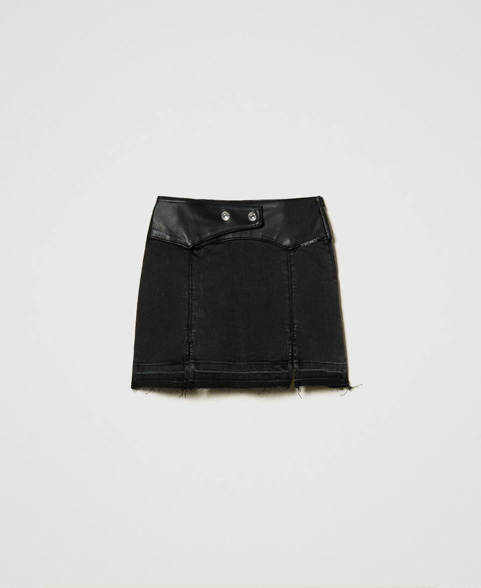 Twin Set Minigonna in jeans con spacchi Nuova