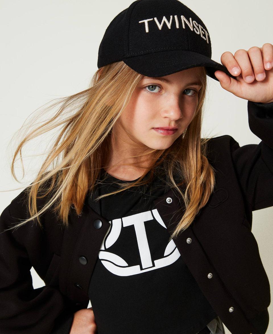 Twin Set Cappello da baseball in panno con logo Italy