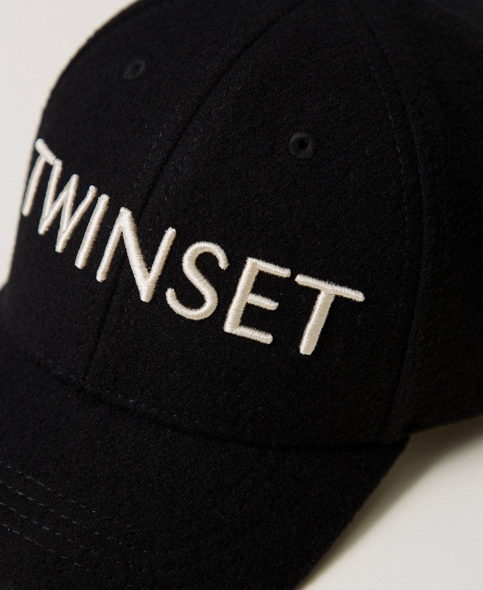 Twin Set Cappello da baseball in panno con logo Italy