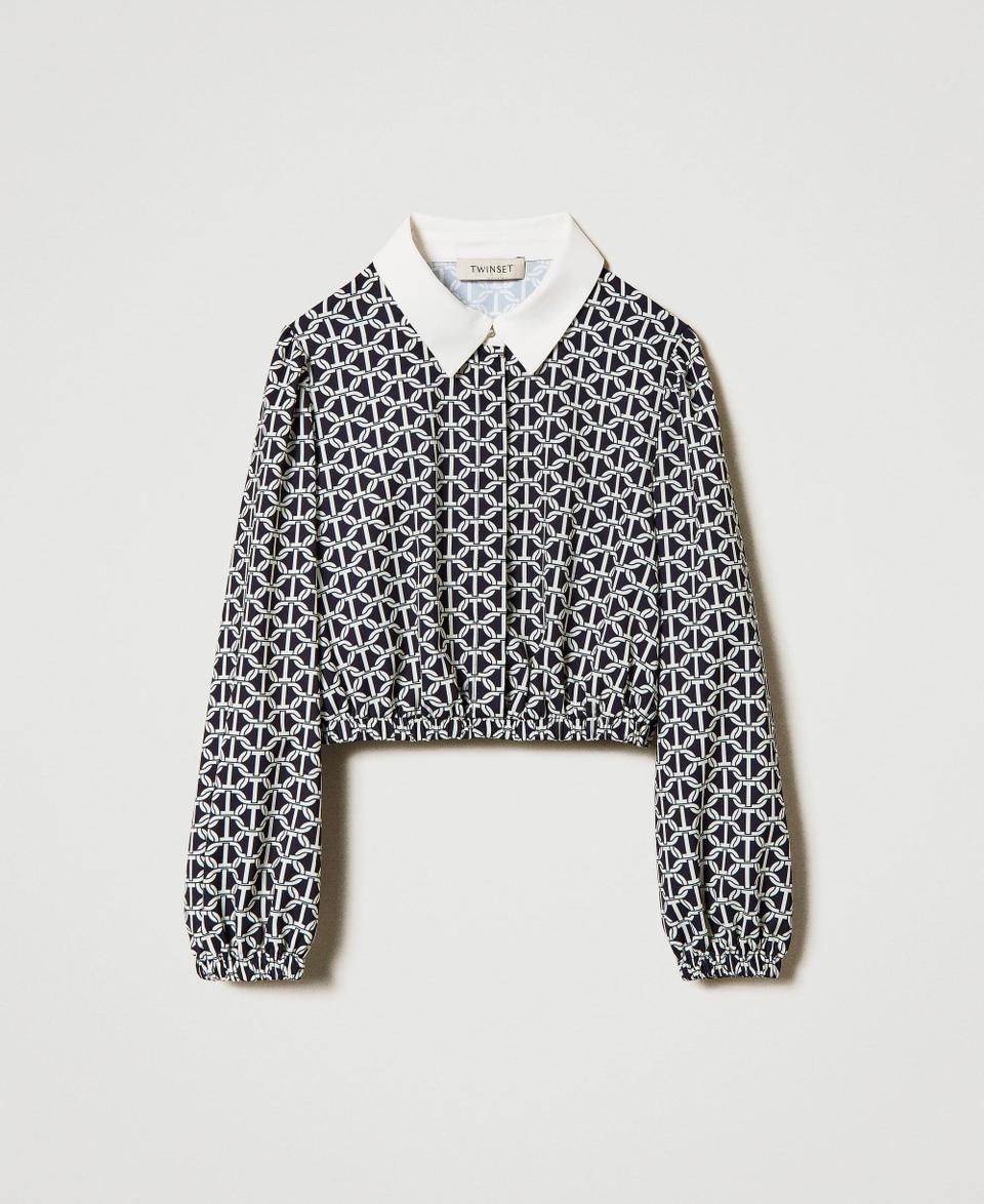 Twin Set Blusa in crêpe de Chine con stampa In Linea