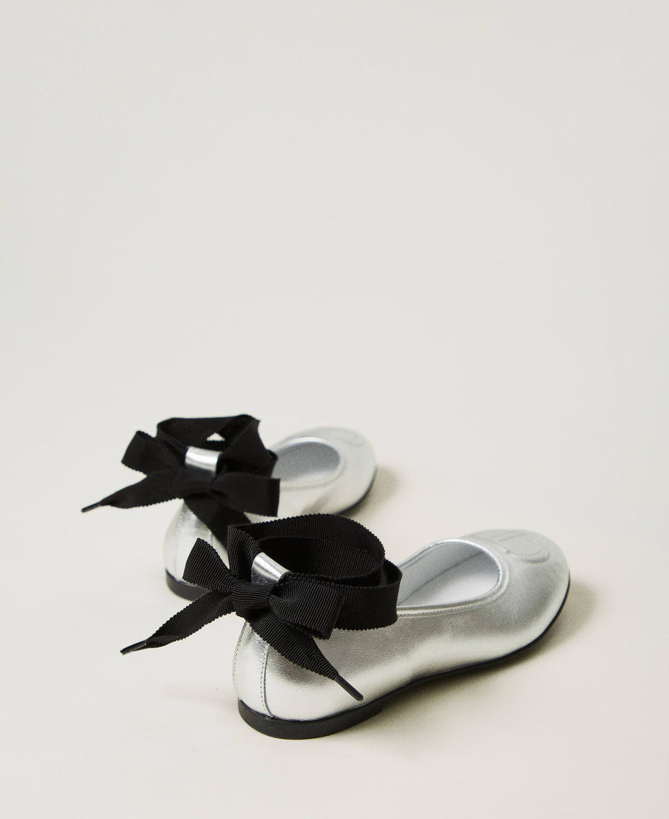 Twin Set Ballerine in pelle con nastri Spedizione Gratuita