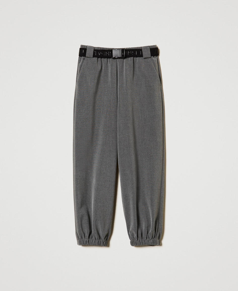Twin Set Pantaloni joggers in flanella con cintura Pezzi Unici