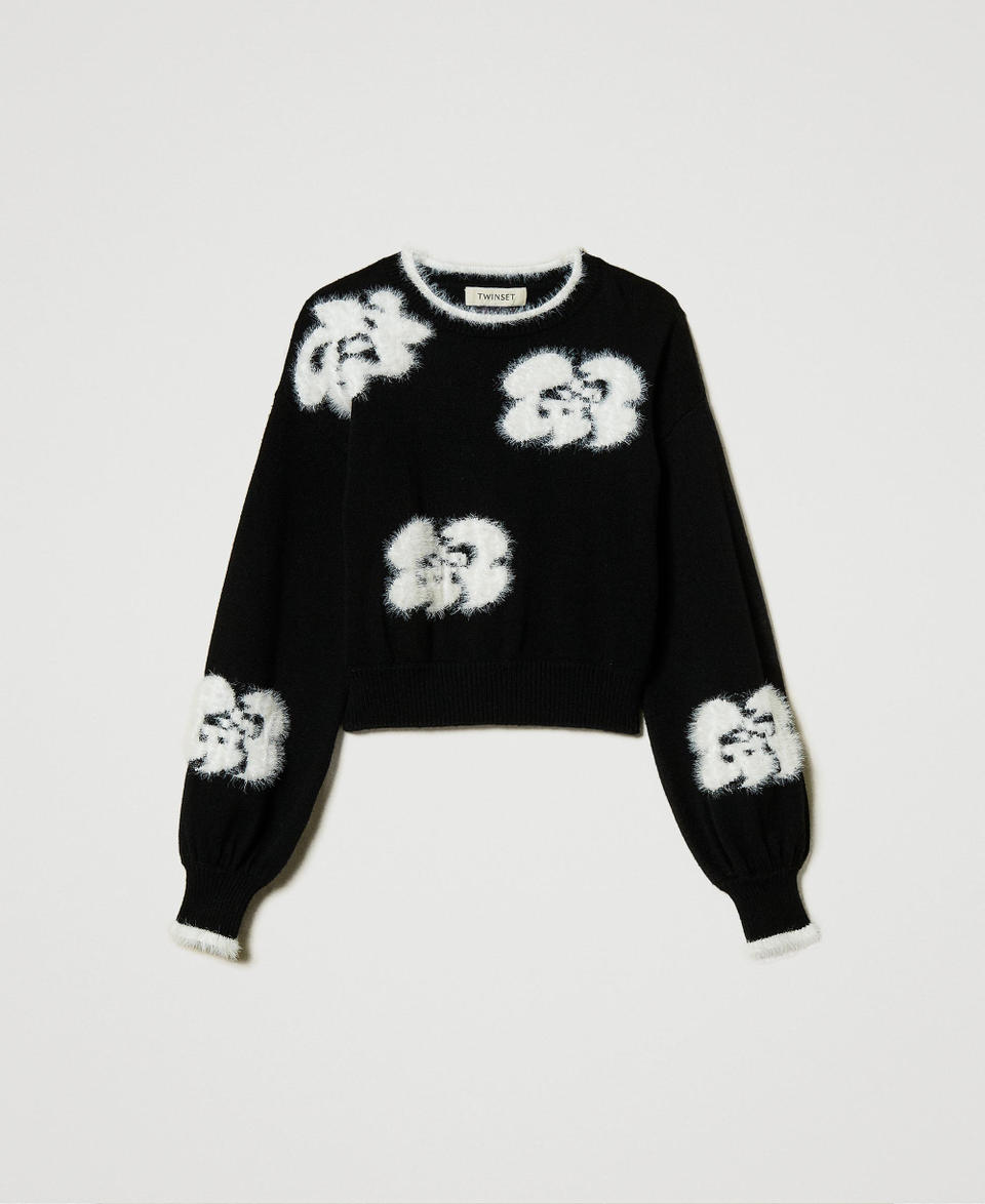 Twin Set Maglia con fiori a intarsio Shopping Online
