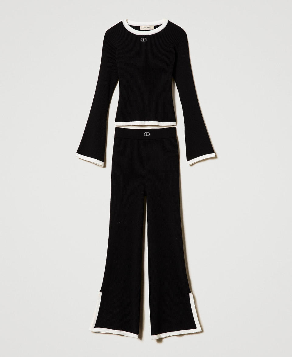 Twin Set Maglia e pantaloni ampi a costine Prezzo Ridotto