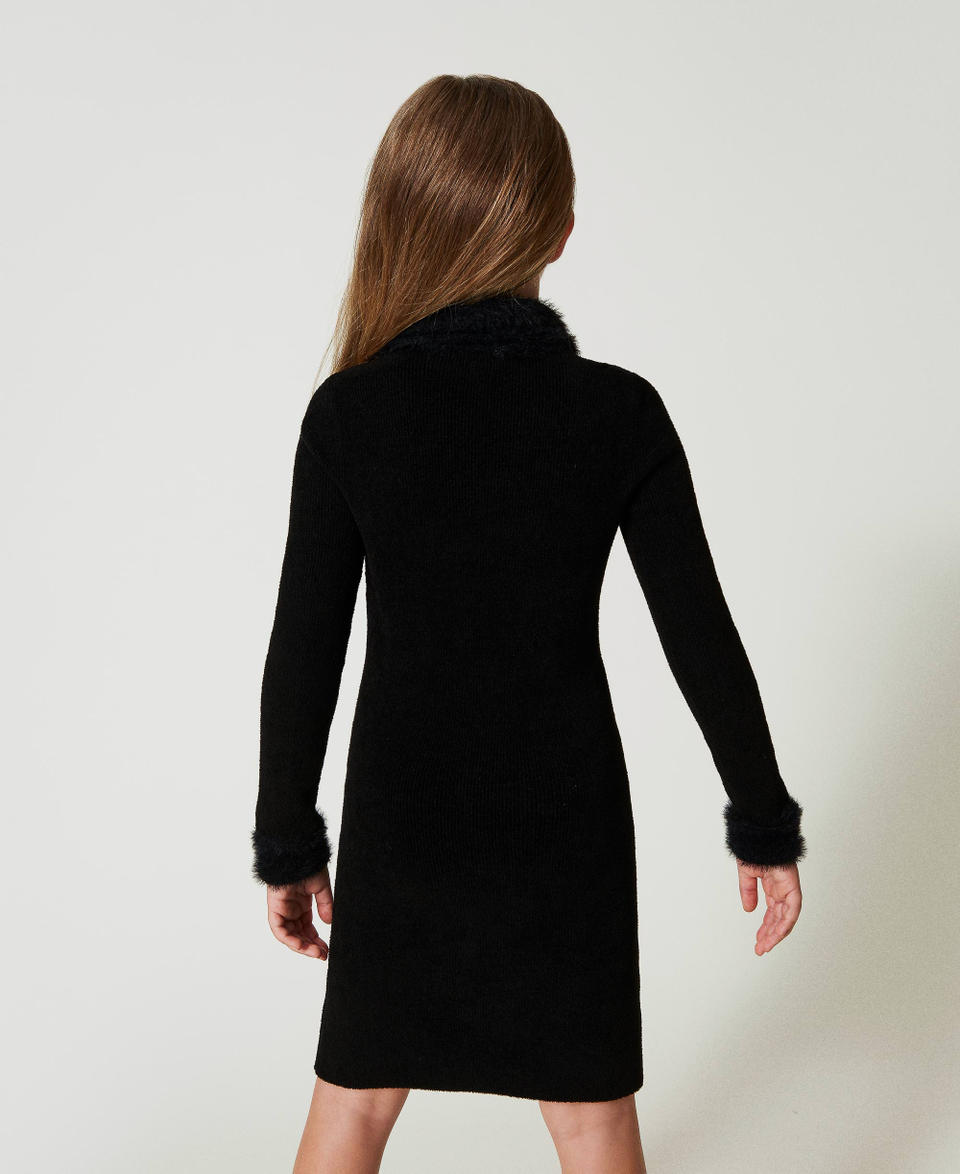 Twin Set Abito corto in maglia effetto pelliccia Sottocosto