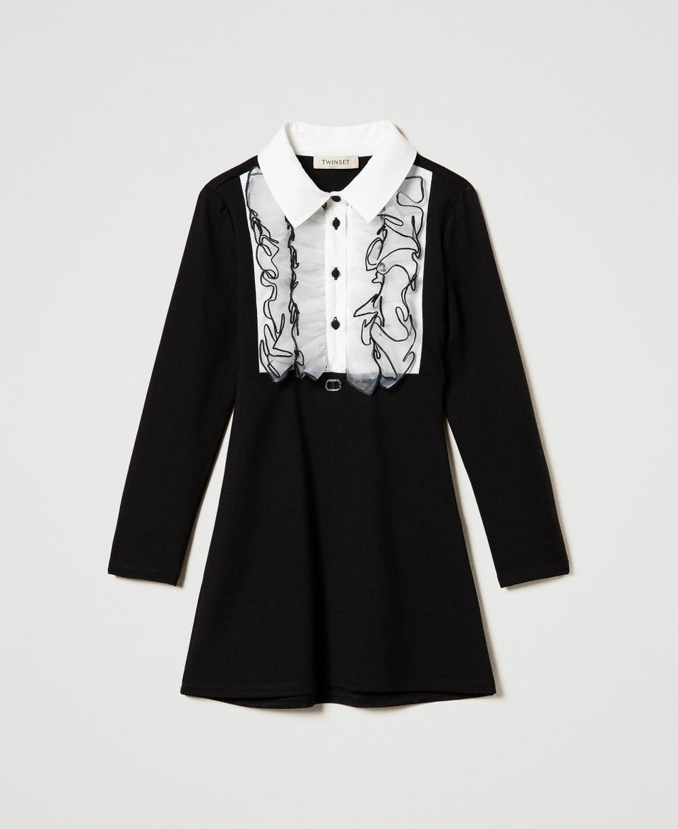 Twin Set Abito corto con volant in organza Convenienza