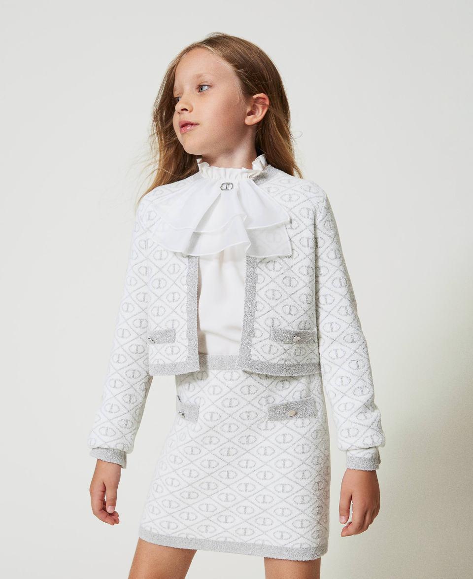 Twin Set Gonna corta in maglia jacquard con Oval T Sconto