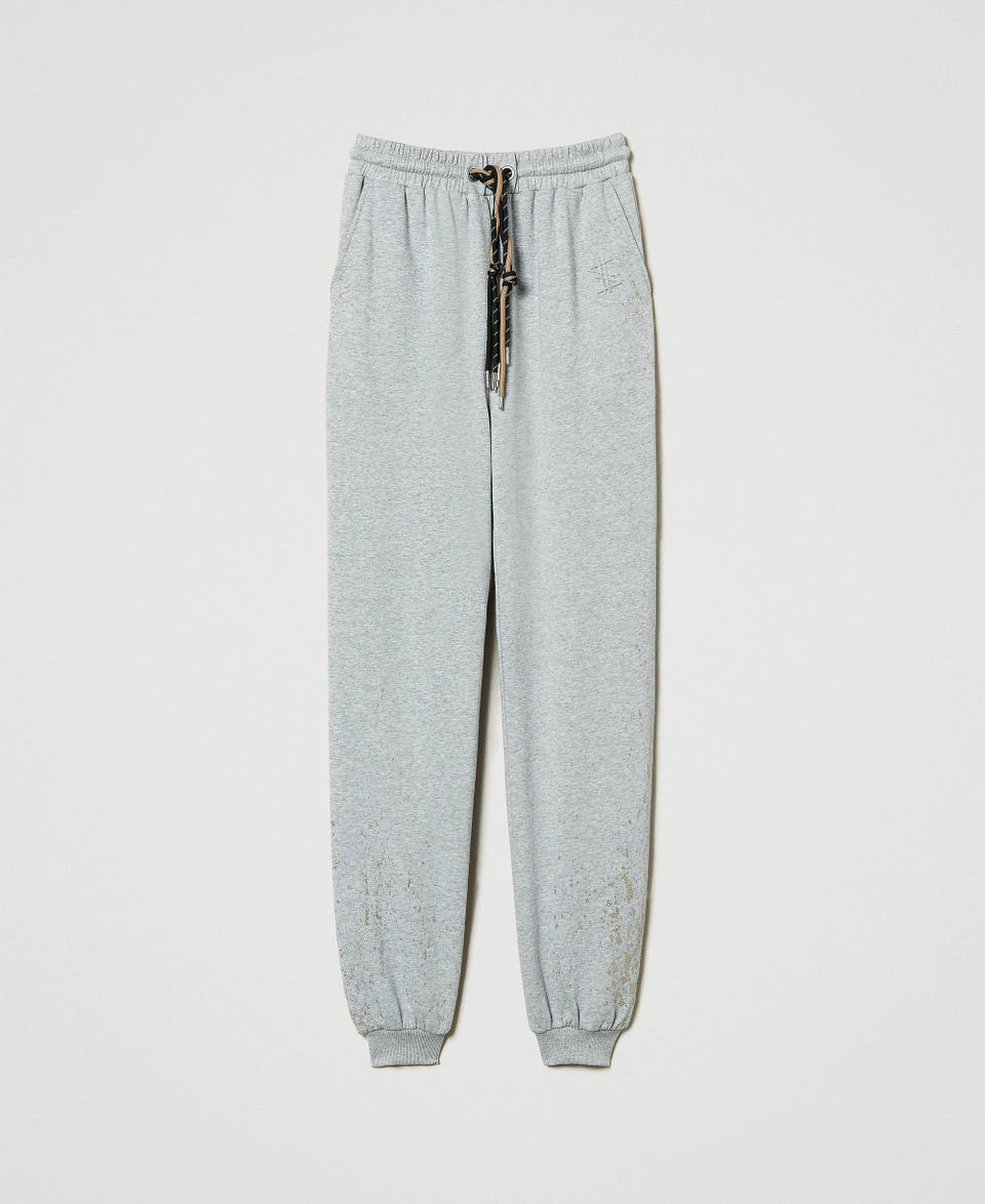 Twin Set Pantaloni joggers MYFO con stampa glitter 2025