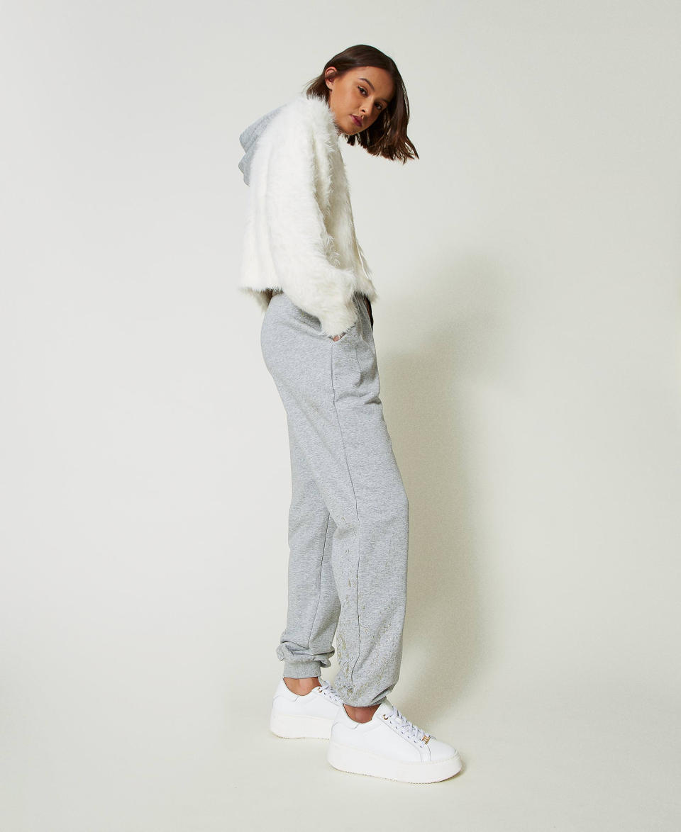 Twin Set Pantaloni joggers MYFO con stampa glitter 2025