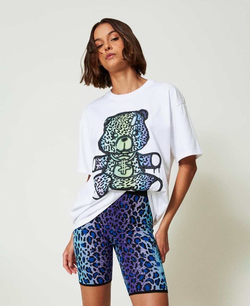 Twin Set Shorts biker MYFO in maglia jacquard Vendita Calda