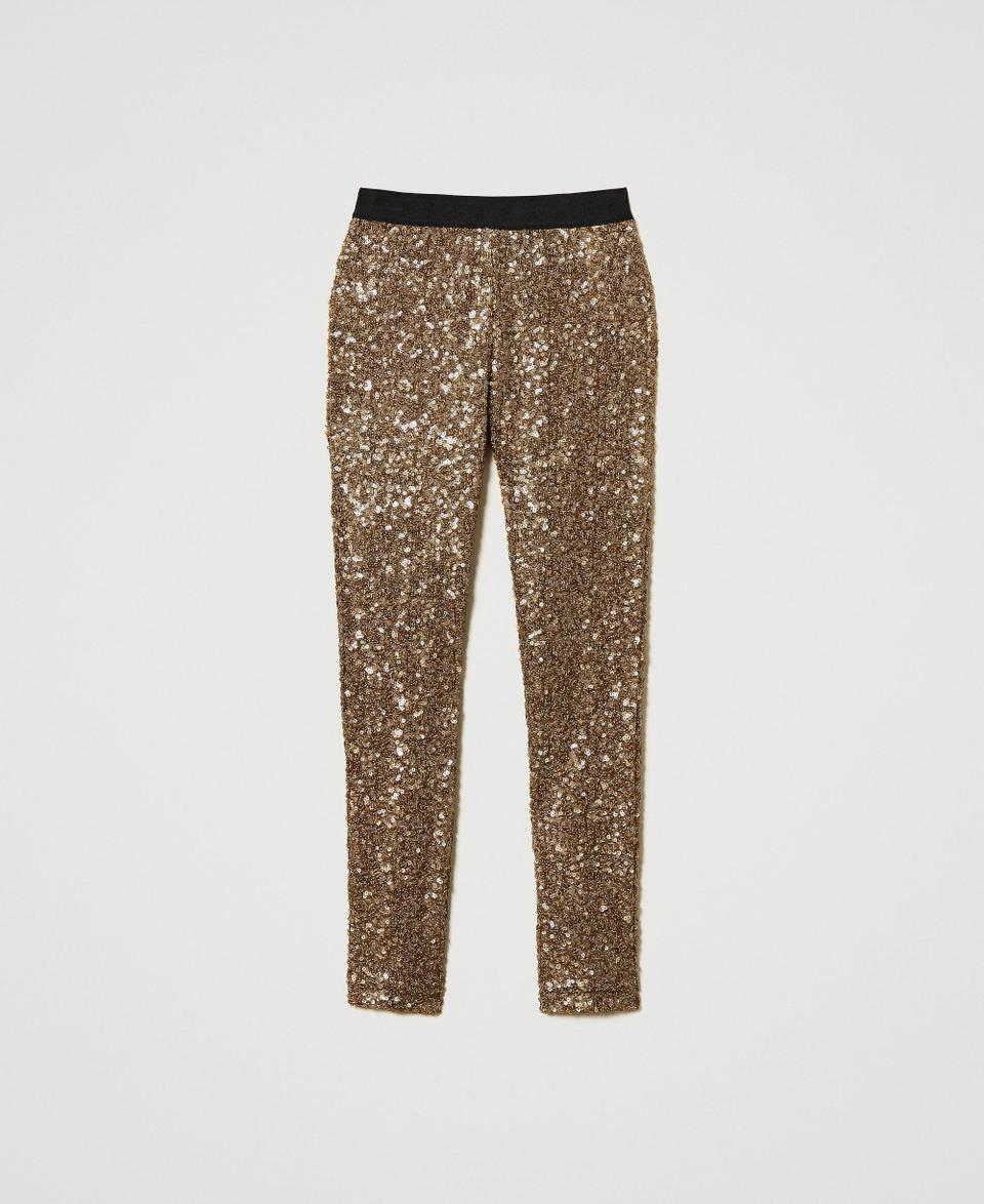 Twin Set Leggings MYFO in full paillettes Saldi Di Fabbrica