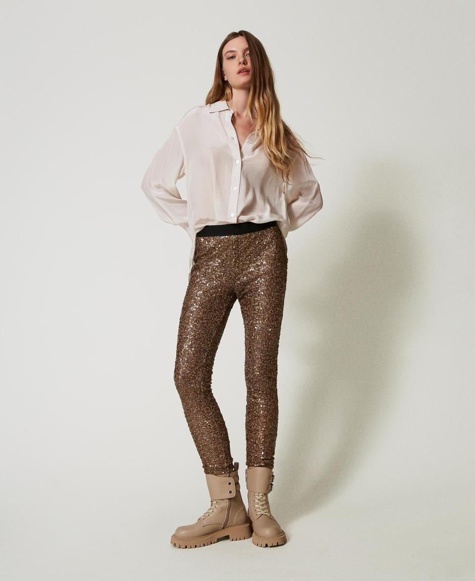 Twin Set Leggings MYFO in full paillettes Saldi Di Fabbrica