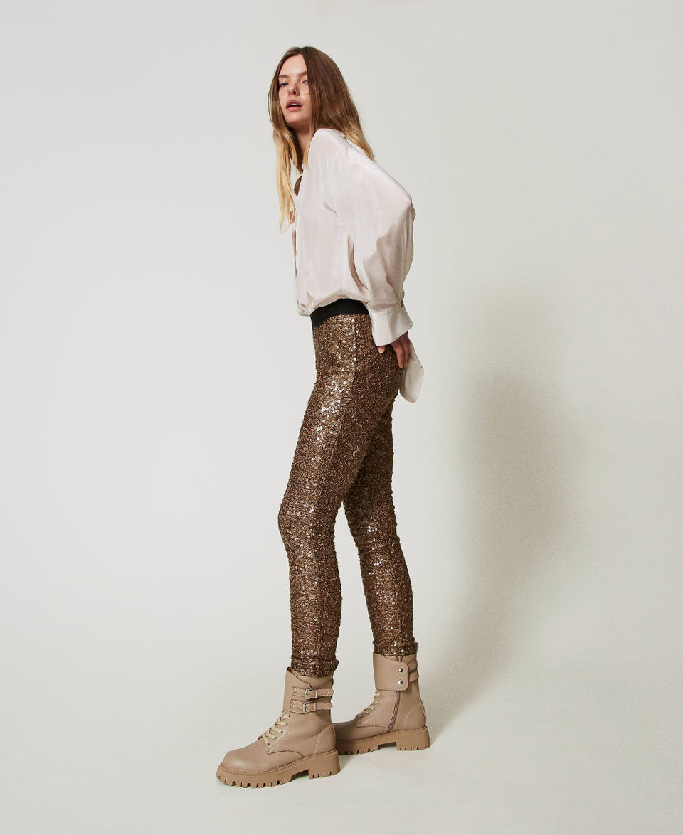 Twin Set Leggings MYFO in full paillettes Saldi Di Fabbrica