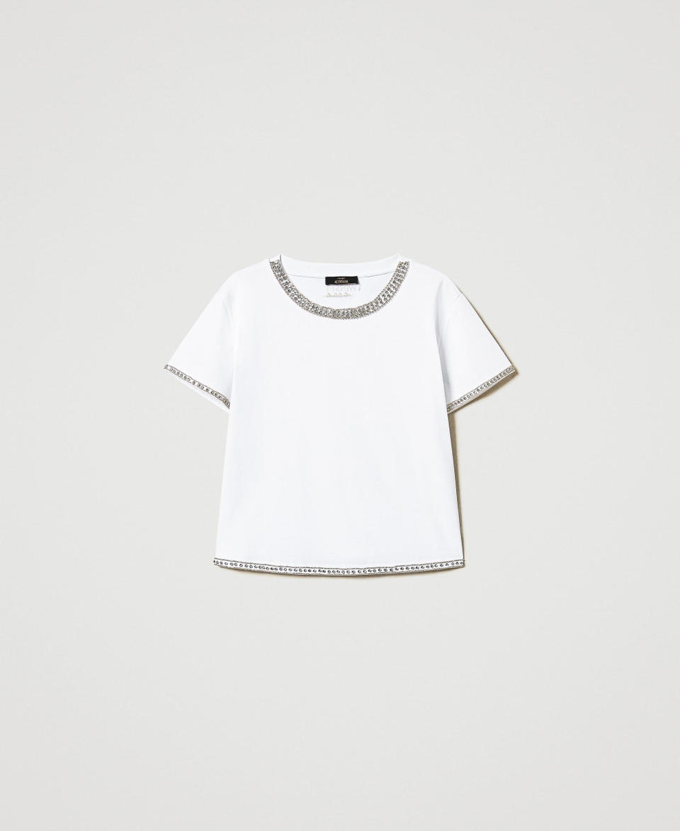 Twin Set T-shirt boxy con ricamo a mano Italy
