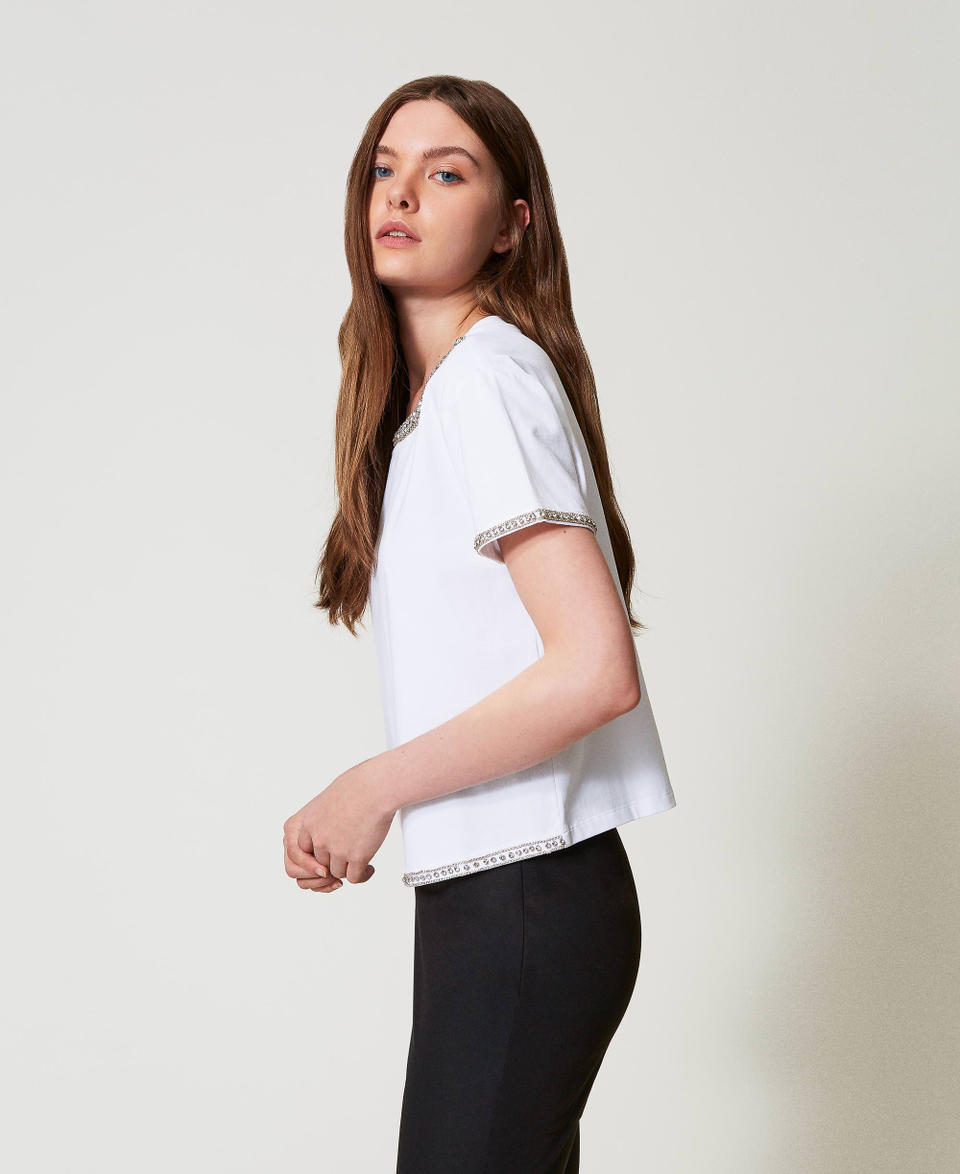 Twin Set T-shirt boxy con ricamo a mano Italy