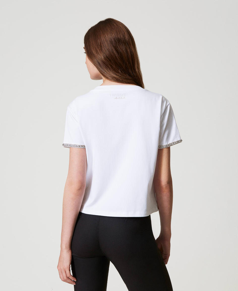 Twin Set T-shirt boxy con ricamo a mano Italy