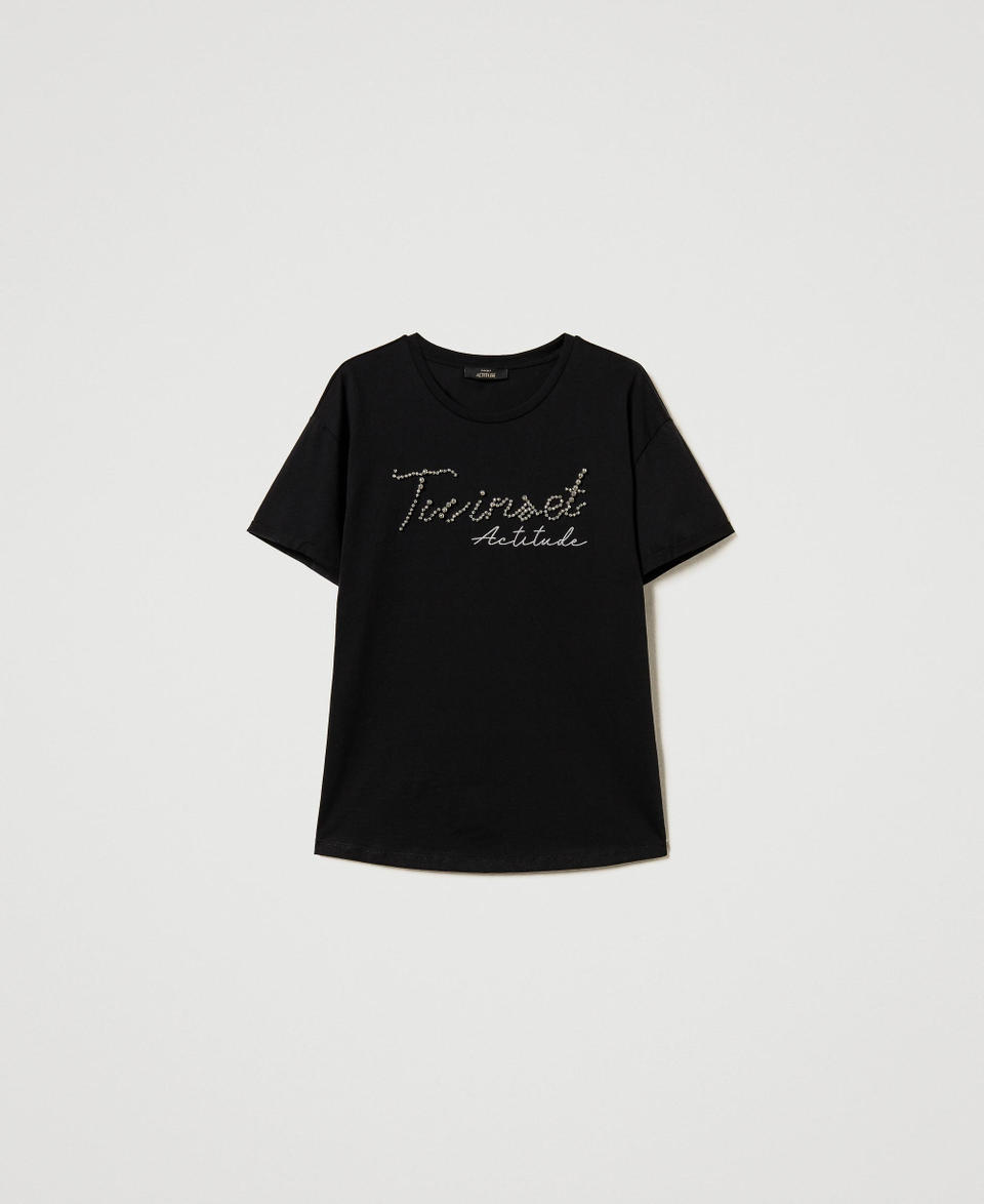 Twin Set T-shirt con logo lurex Italia