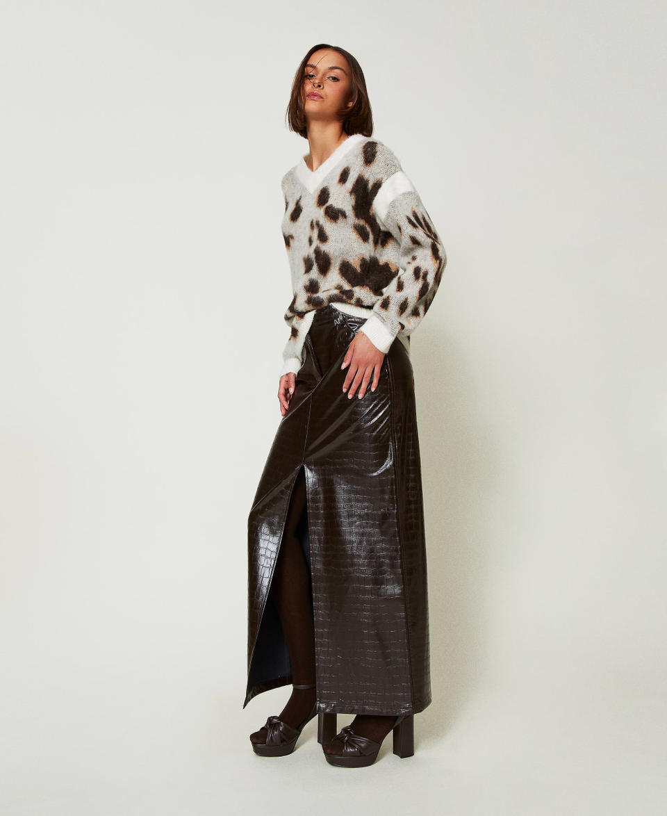 Twin Set Gonna lunga con stampa animalier Vendita