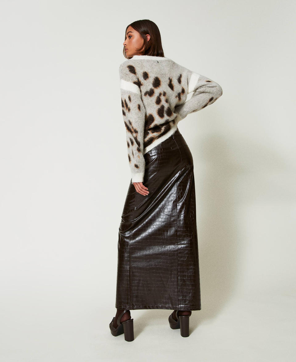 Twin Set Gonna lunga con stampa animalier Vendita