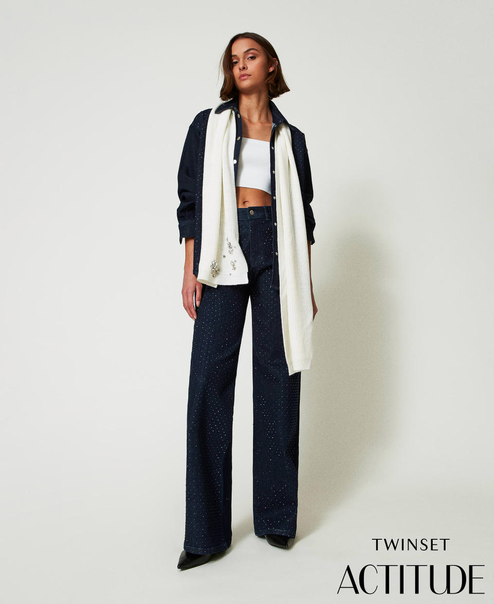Twin Set Sciarpa con ricami e logo Sconto di tempo limitato