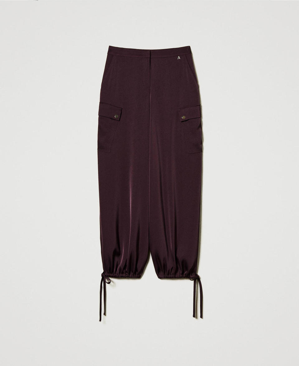 Twin Set Pantaloni cargo in raso Offerte