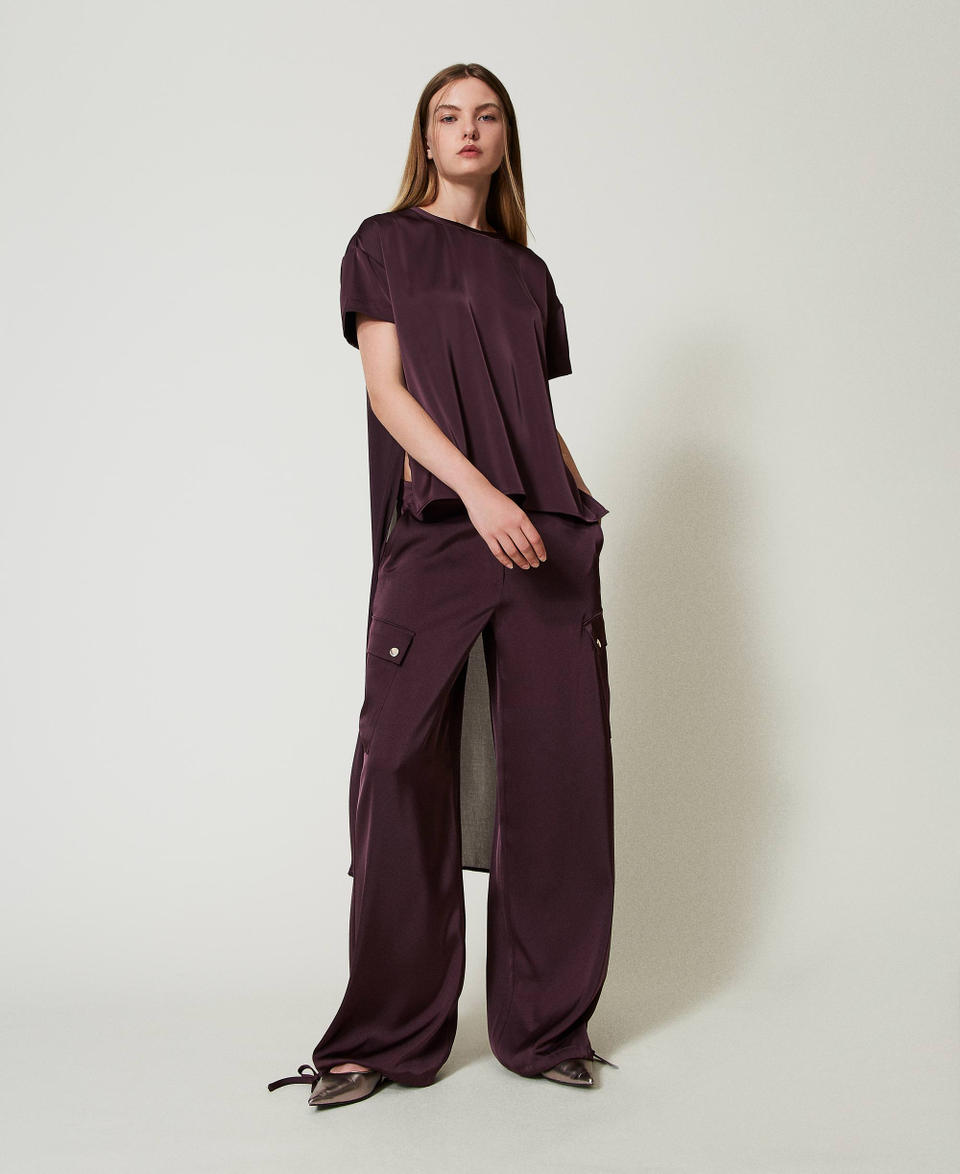 Twin Set Pantaloni cargo in raso Offerte