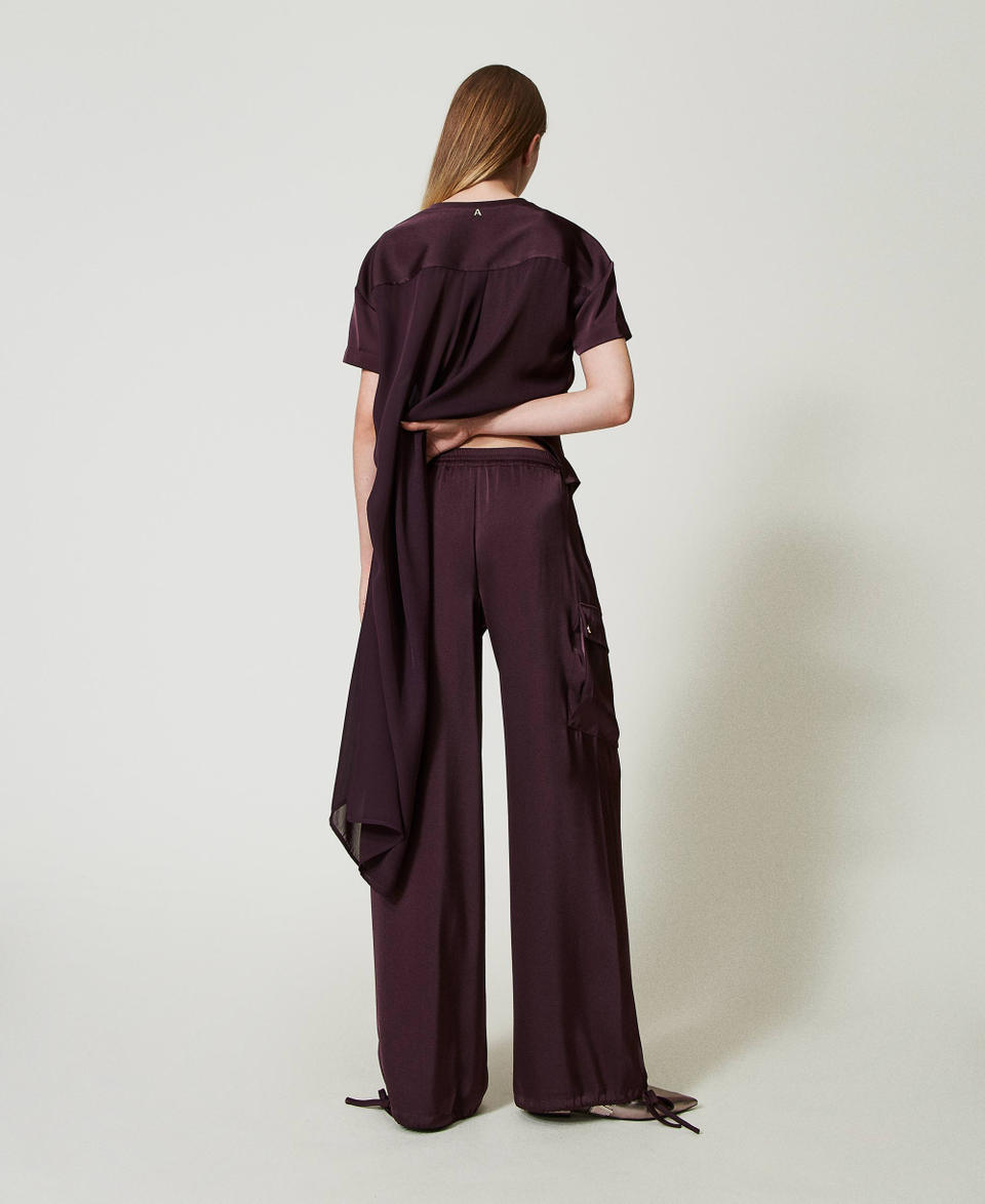 Twin Set Pantaloni cargo in raso Offerte