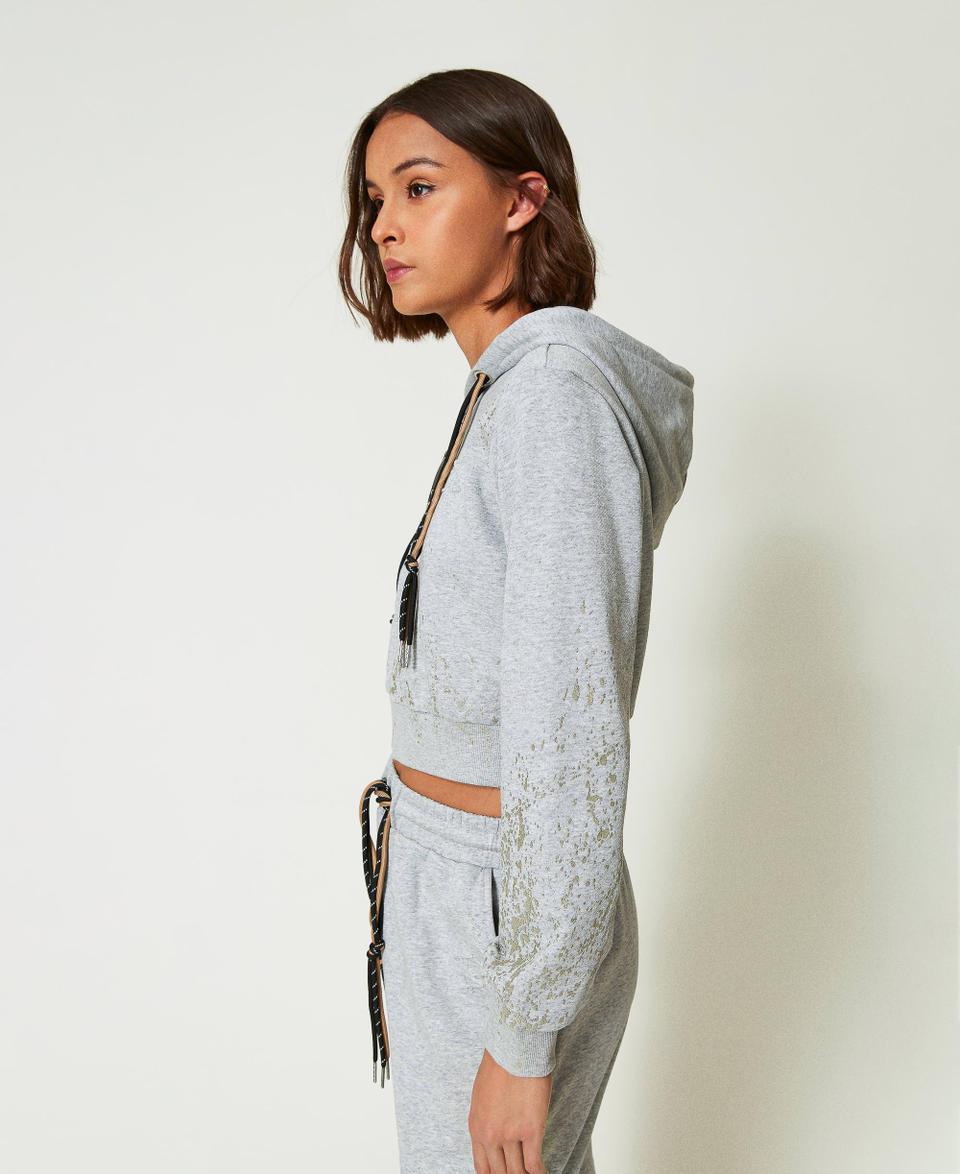 Twin Set Felpa cropped MYFO con stampa glitter Comprare a buon mercato