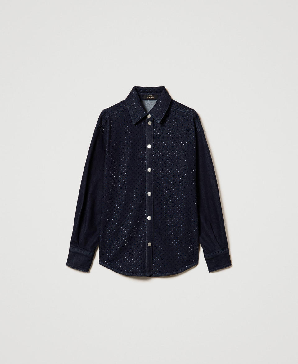 Twin Set Camicia in jeans con strass I Più Venduti