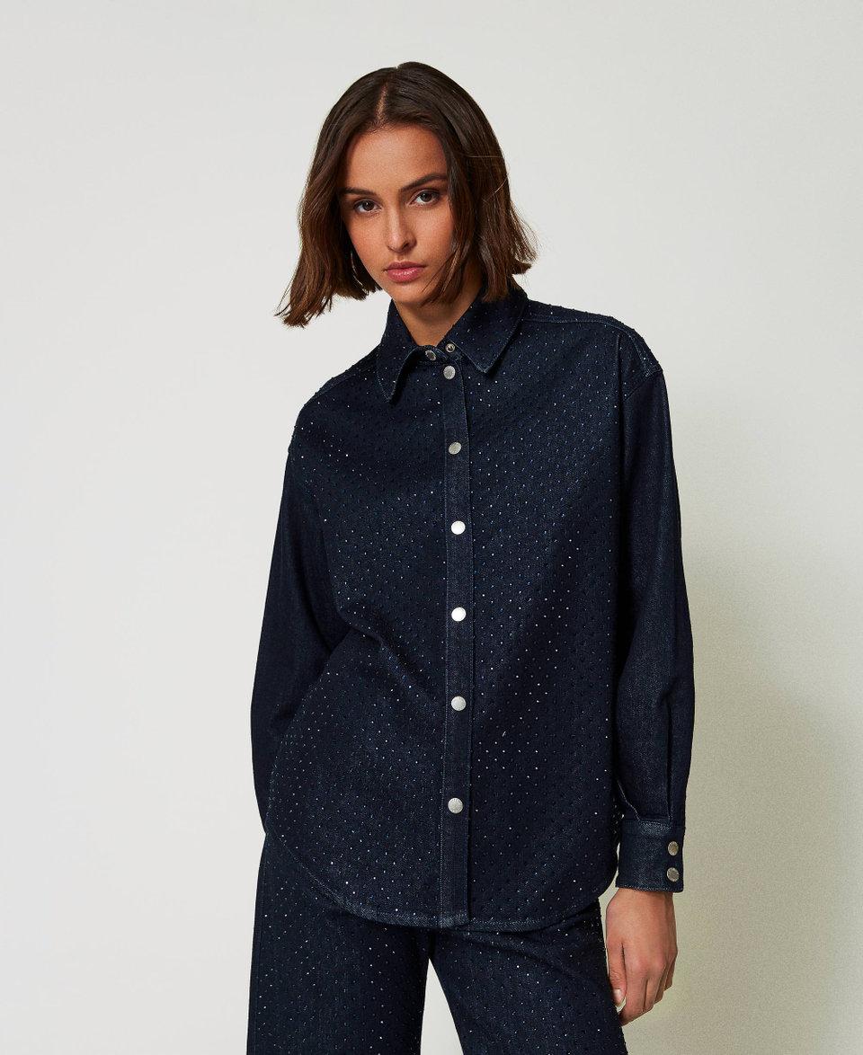 Twin Set Camicia in jeans con strass I Più Venduti