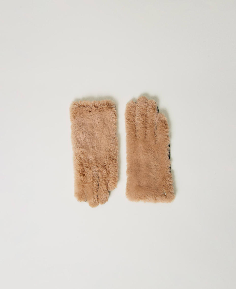 Twin Set Guanti in faux fur Vendita calda