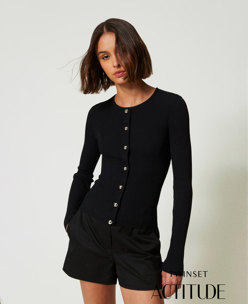 Twin Set Cardigan a costine con borchie Offerte esclusive