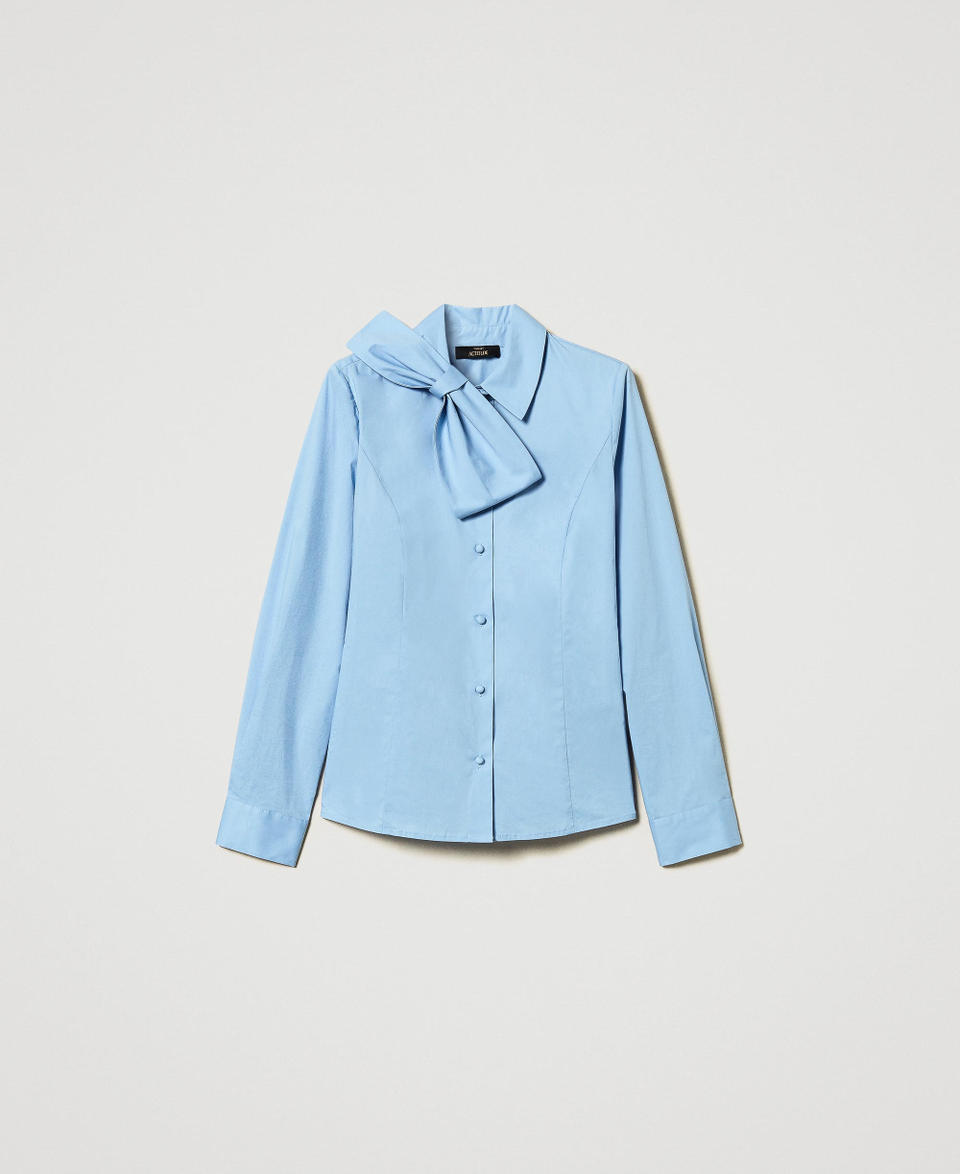 Twin Set Camicia in popeline con fiocco Offerte speciali