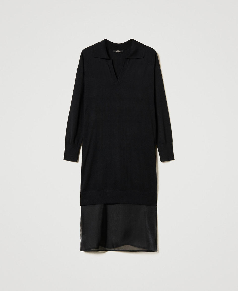 Twin Set Abito longuette in maglia con sottoveste Sconti VIP