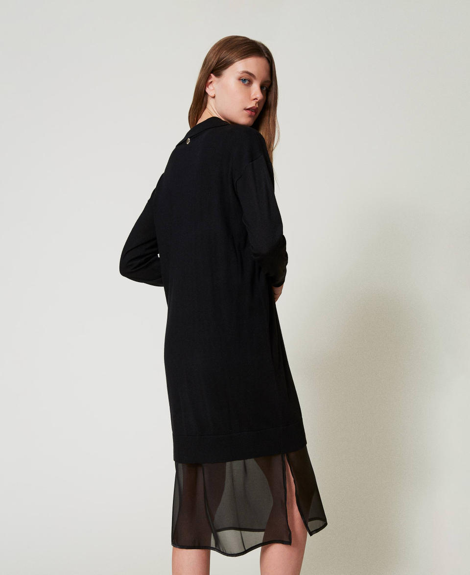 Twin Set Abito longuette in maglia con sottoveste Sconti VIP