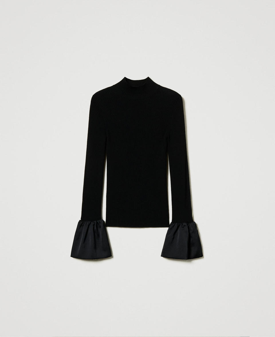 Twin Set Maglia fitted con volant in satin Ultimo giorno