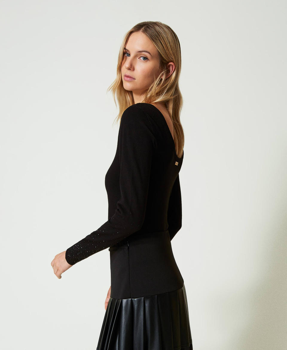 Twin Set Maglia con strass in dégradé Fino al 50% di sconto